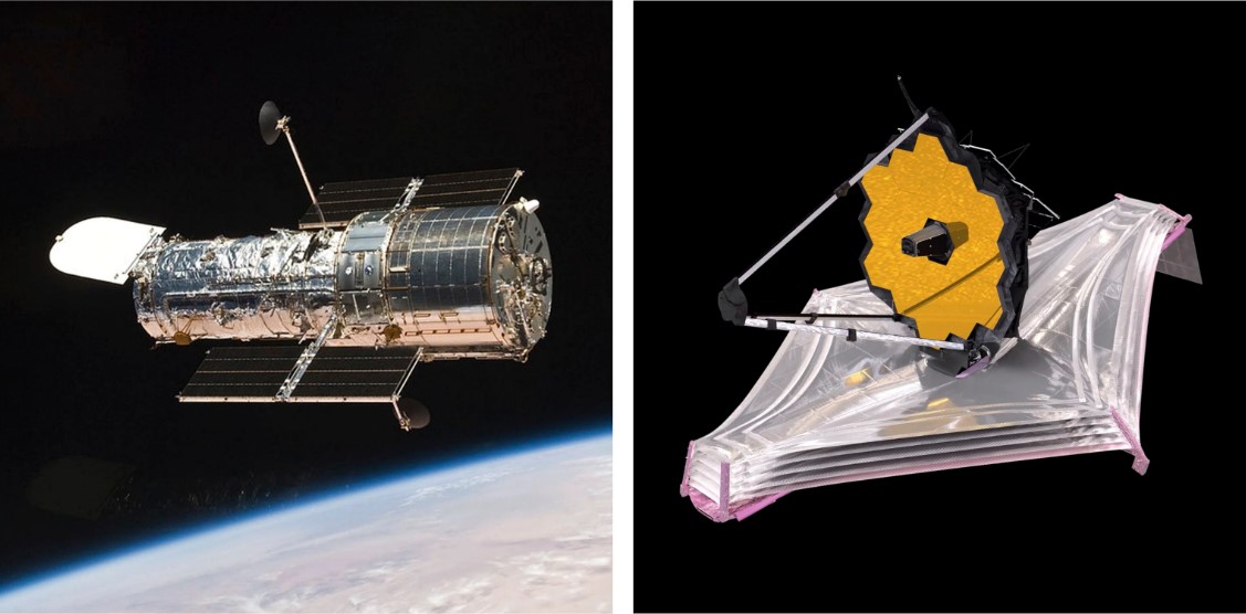 James Webb vs. Hubble Telescope Size